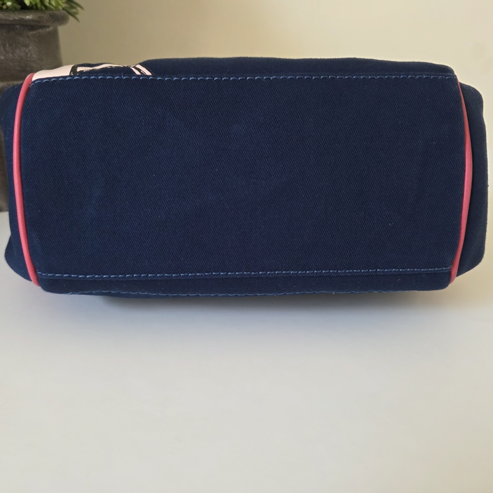 Coach Bonnie Cashin Inspired Mini Canvas Shoulder Bag Pink/Navy Y2K - Picture 9 of 14